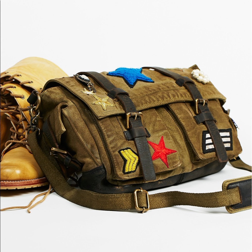 Free People Military Style Messenger Bag